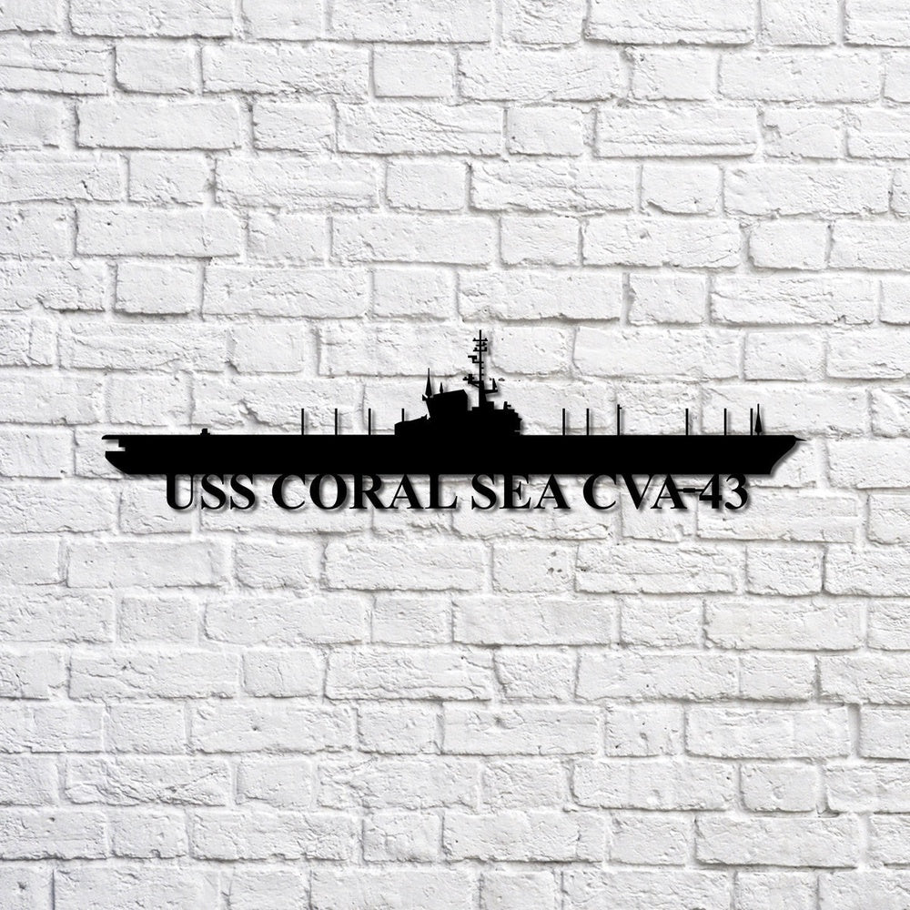 US Navy Metal Sign, Uss Coral Sea Cva43 Navy Ship Metal Sign, Memory Wall Metal Sign, Navy Veteran Metal Sign