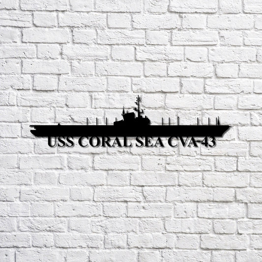 US Navy Metal Sign, Uss Coral Sea Cva43 Navy Ship Metal Sign, Memory Wall Metal Sign, Navy Veteran Metal Sign