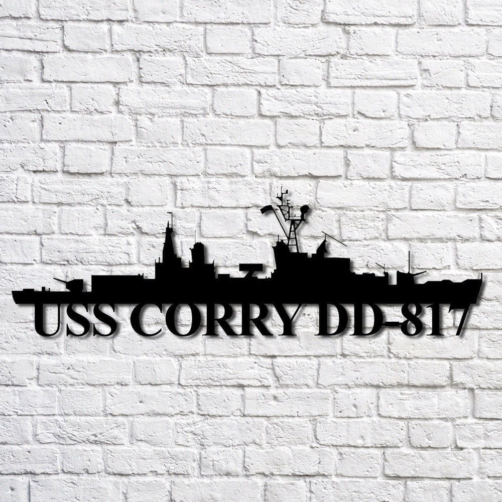 US Navy Metal Sign, Uss Corry Dd817 Navy Ship Metal Art, Custom Us Navy Ship Cut Metal Sign, Navy Veteran Metal Sign