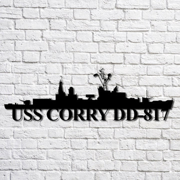 US Navy Metal Sign, Uss Corry Dd817 Navy Ship Metal Art, Custom Us Navy Ship Cut Metal Sign, Navy Veteran Metal Sign