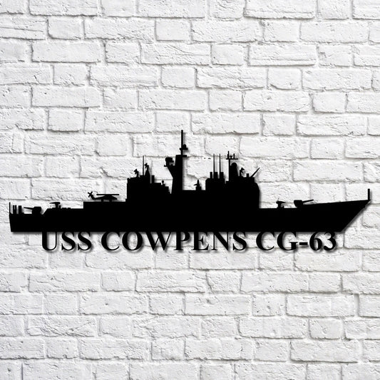 US Navy Metal Sign, Uss Cowpens Cg63 Navy Ship Metal Art, Custom Us Navy Ship Cut Metal Sign, Navy Veteran Metal Sign