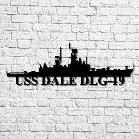 US Navy Metal Sign, Uss Dale Dlg19 Navy Ship Metal Art, Custom Us Navy Ship Cut Metal Sign, Navy Veteran Metal Sign
