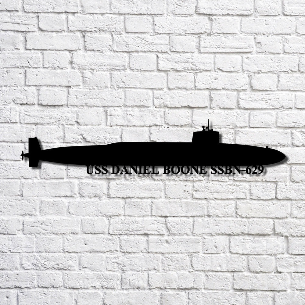 US Navy Metal Sign, Uss Daniel Boone Ssbn629 Navy Ship Metal Art, Custom Us Navy Ship Cut Metal Sign, Navy Veteran Metal Sign