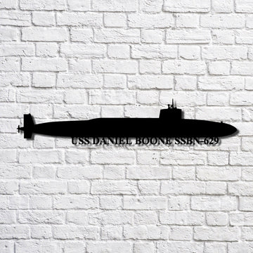 US Navy Metal Sign, Uss Daniel Boone Ssbn629 Navy Ship Metal Art, Custom Us Navy Ship Cut Metal Sign, Navy Veteran Metal Sign