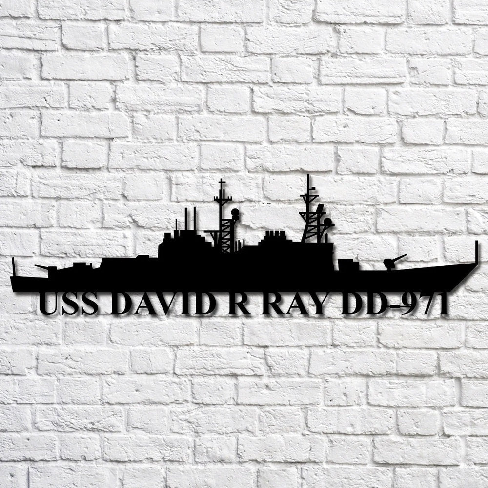 US Navy Metal Sign, Uss David R Ray Dd971 Navy Ship Metal Art, Custom ...