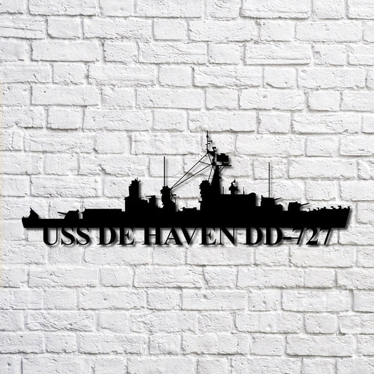 US Navy Metal Sign, Uss De Haven Dd727 Navy Ship Metal Art, Custom Us Navy Ship Cut Metal Sign, Navy Veteran Metal Sign