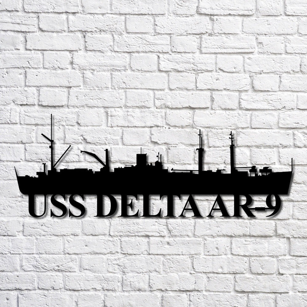 US Navy Metal Sign, Uss Delta Ar9 Navy Ship Metal Art, Custom Us Navy Ship Cut Metal Sign, Navy Veteran Metal Sign