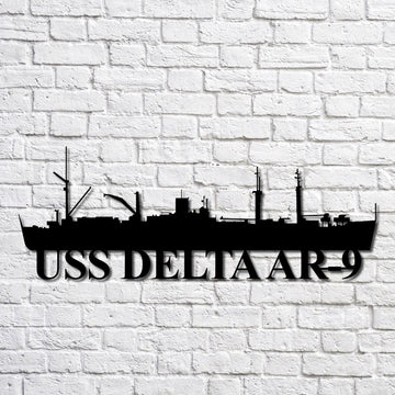 US Navy Metal Sign, Uss Delta Ar9 Navy Ship Metal Art, Custom Us Navy Ship Cut Metal Sign, Navy Veteran Metal Sign
