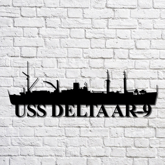 US Navy Metal Sign, Uss Delta Ar9 Navy Ship Metal Art, Custom Us Navy Ship Cut Metal Sign, Navy Veteran Metal Sign