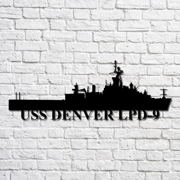 US Navy Metal Sign, Uss Denver Lpd9 Navy Ship Metal Art, Custom Us Navy Ship Cut Metal Sign, Navy Veteran Metal Sign