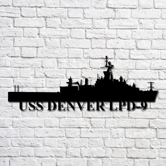 US Navy Metal Sign, Uss Denver Lpd9 Navy Ship Metal Art, Custom Us Navy Ship Cut Metal Sign, Navy Veteran Metal Sign