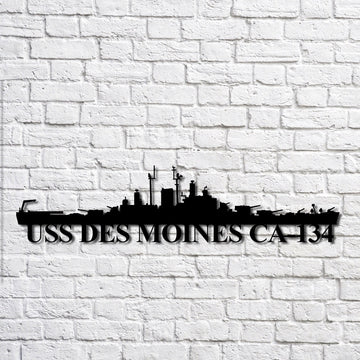 US Navy Metal Sign, Uss Des Moines Ca134 Navy Ship Metal Art, Custom Us Navy Ship Cut Metal Sign, Navy Veteran Metal Sign