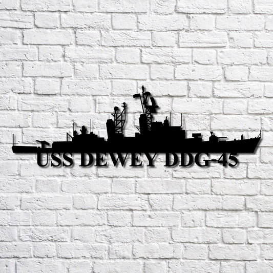 US Navy Metal Sign, Uss Dewey Ddg45 Navy Ship Metal Art, Custom Us Navy Ship Cut Metal Sign, Navy Veteran Metal Sign