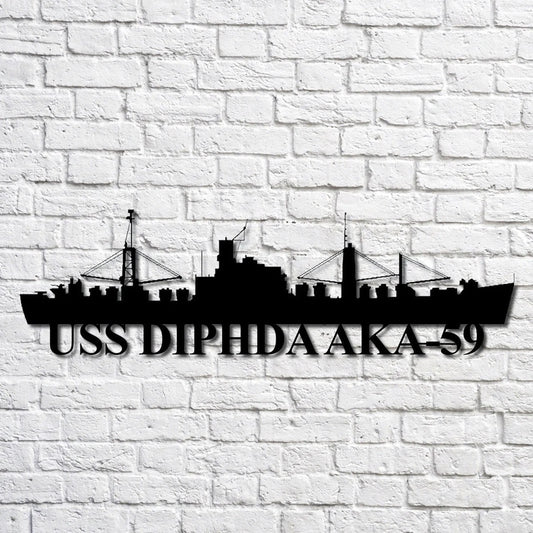 US Navy Metal Sign, Uss Diphda Aka59 Navy Ship Metal Art, Custom Us Navy Ship Cut Metal Sign, Navy Veteran Metal Sign