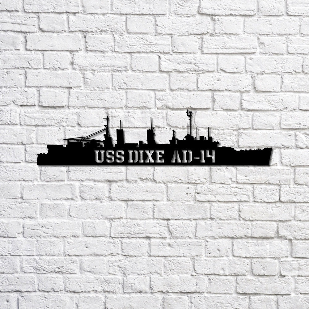 US Navy Metal Sign, Uss Dixe Ad14 Navy Ship Metal Sign, Memory Wall Metal Sign, Navy Veteran Metal Sign