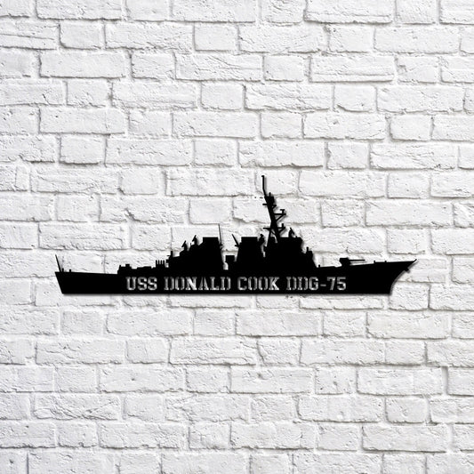 US Navy Metal Sign, Uss Donald Cook Ddg75 Navy Ship Metal Sign, Memory Wall Metal Sign, Navy Veteran Metal Sign