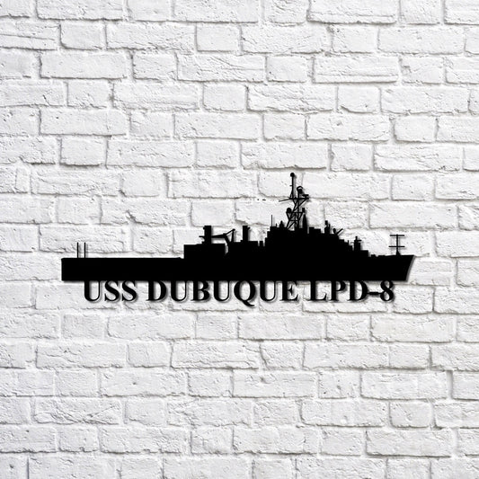 US Navy Metal Sign, Uss Dubuque Lpd8 Navy Ship Metal Sign, Memory Wall Metal Sign, Navy Veteran Metal Sign