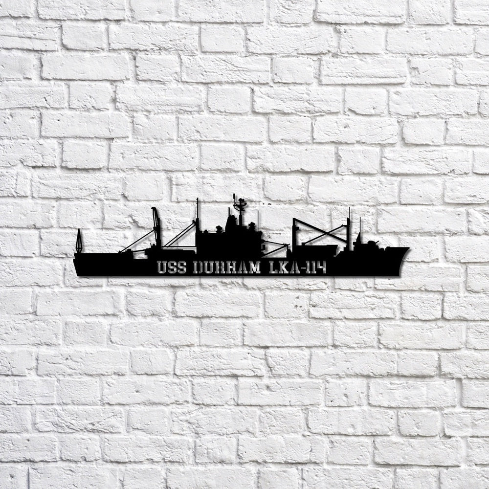 US Navy Metal Sign, Uss Durham Lka114 Navy Ship Metal Sign, Memory Wall Metal Sign, Navy Veteran Metal Sign