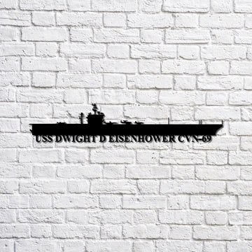 US Navy Metal Sign, Uss Dwight D Eisenhower Cvn69 Navy Ship Metal Sign, Memory Wall Metal Sign, Navy Veteran Metal Sign