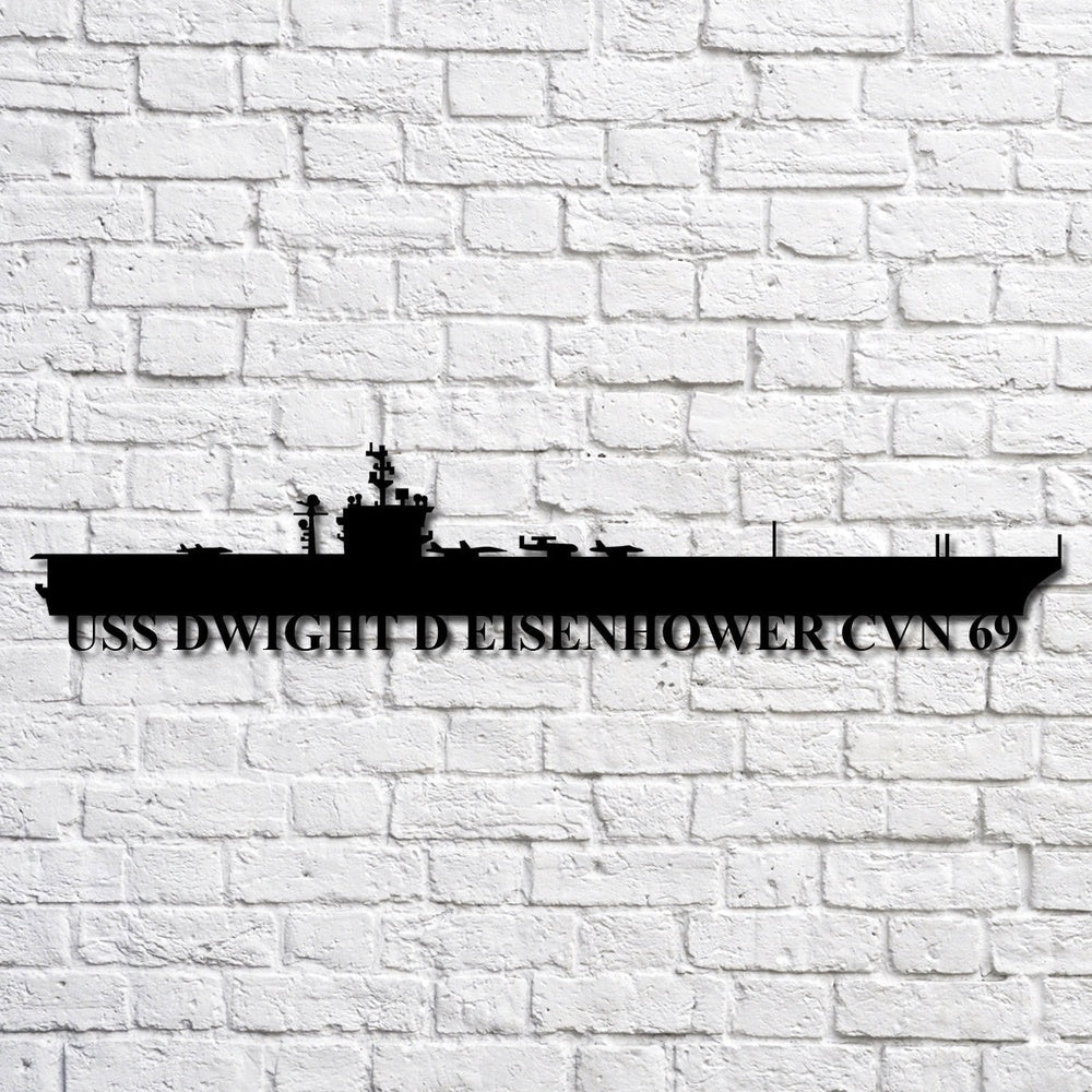 US Navy Metal Sign, Uss Dwight D Eisenhower Cvn 69 Navy Ship Metal Art, Navy Veteran Metal Sign