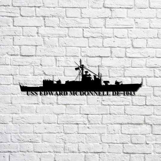 US Navy Metal Sign, Uss Edward Mcdonnell De1043 Navy Ship Metal Sign, Memory Wall Metal Sign, Navy Veteran Metal Sign
