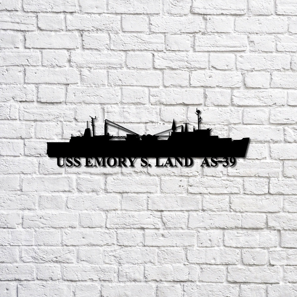 US Navy Metal Sign, Uss Emory S Land As39 Navy Ship Metal Sign, Memory Wall Metal Sign, Navy Veteran Metal Sign