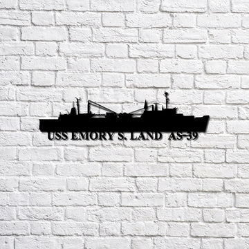 US Navy Metal Sign, Uss Emory S Land As39 Navy Ship Metal Sign, Memory Wall Metal Sign, Navy Veteran Metal Sign
