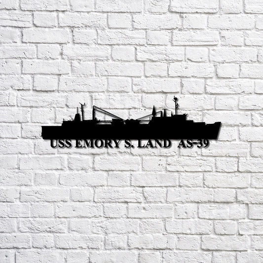 US Navy Metal Sign, Uss Emory S Land As39 Navy Ship Metal Sign, Memory Wall Metal Sign, Navy Veteran Metal Sign