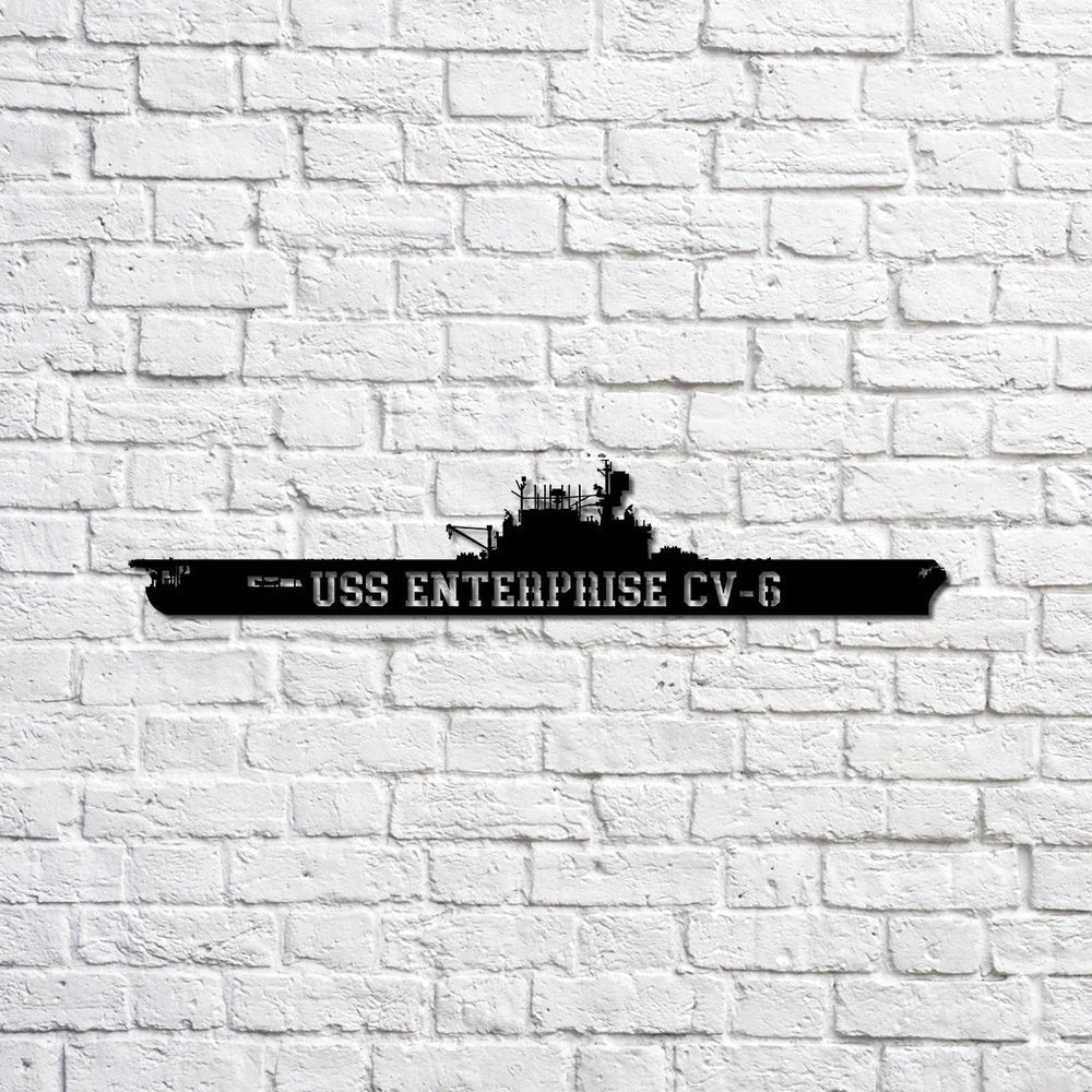 US Navy Metal Sign, Uss Enterprise Cv6 Navy Ship Metal Sign, Memory Wall Metal Sign, Navy Veteran Metal Sign