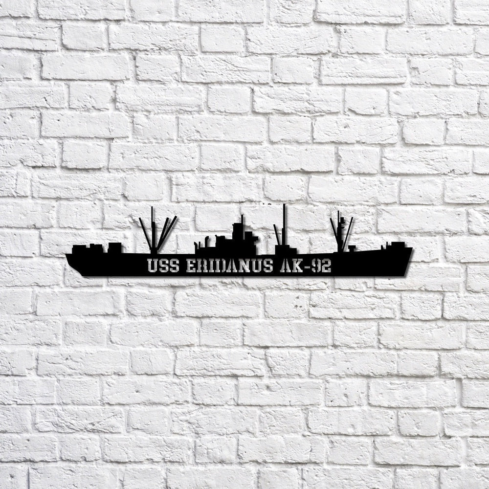 US Navy Metal Sign, Uss Eridanus Ak92 Navy Ship Metal Sign, Memory Wall Metal Sign, Navy Veteran Metal Sign