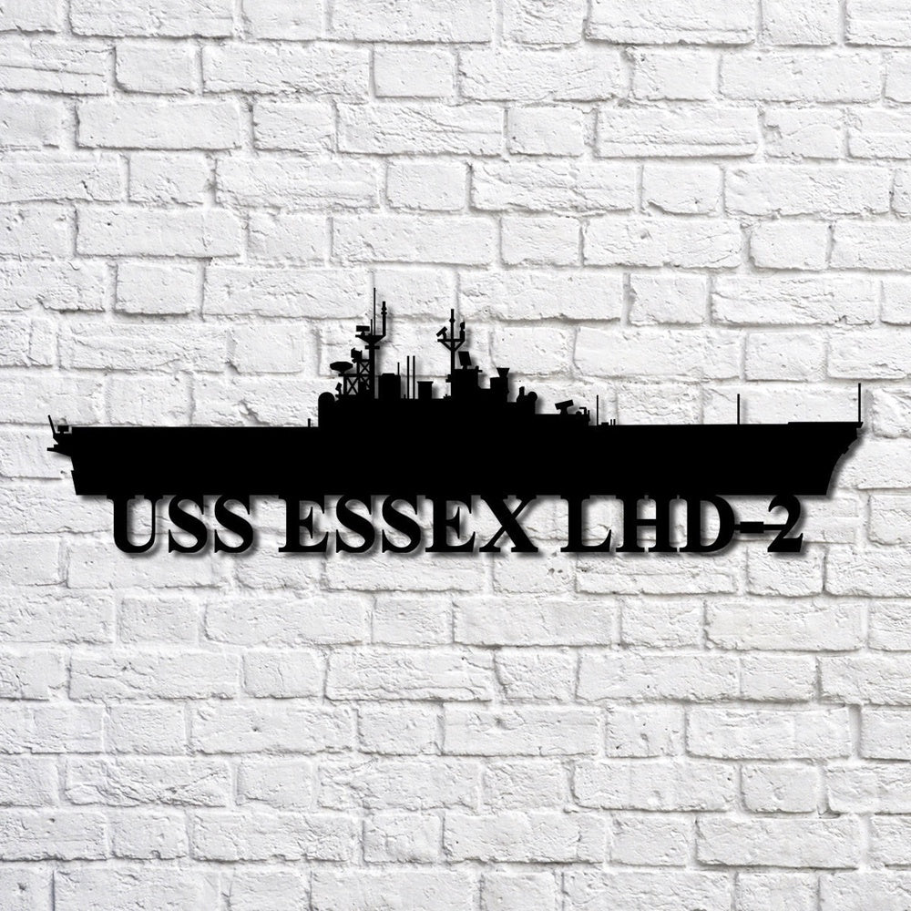 US Navy Metal Sign, Uss Essex Lhd2 Navy Ship Metal Art, Custom Us Navy Ship Cut Metal Sign, Navy Veteran Metal Sign