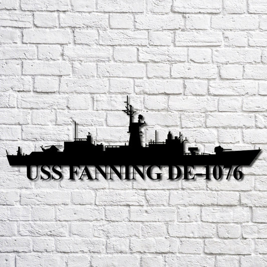 US Navy Metal Sign, Uss Fanning De1076 Navy Ship Metal Art, Custom Us Navy Ship Cut Metal Sign, Navy Veteran Metal Sign