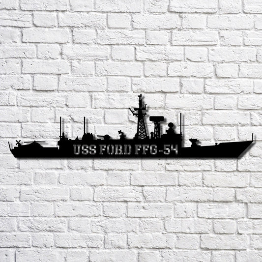 US Navy Metal Sign, Uss Ford Ffg54 Navy Ship Metal Art, Custom Us Navy Ship Cut Metal Sign, Navy Veteran Metal Sign