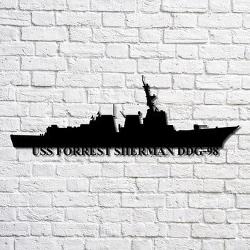 US Navy Metal Sign, Uss Forrest Sherman Ddg98 V2 Navy Ship Metal Art, Custom Us Navy Ship Cut Metal Sign, Navy Veteran Metal Sign