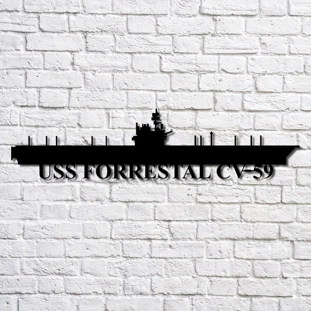 US Navy Metal Sign, Uss Forrestal Cva59 Navy Ship Metal Art, Custom Us Navy Ship Cut Metal Sign, Navy Veteran Metal Sign