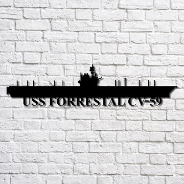 US Navy Metal Sign, Uss Forrestal Cva59 Navy Ship Metal Art, Custom Us Navy Ship Cut Metal Sign, Navy Veteran Metal Sign
