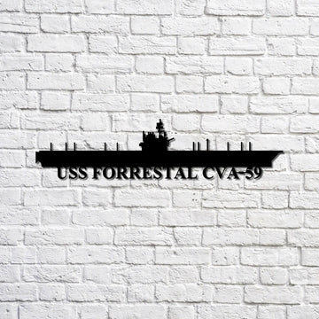 US Navy Metal Sign, Uss Forrestal Cva59 Navy Ship Metal Sign, Memory Wall Metal Sign, Navy Veteran Metal Sign