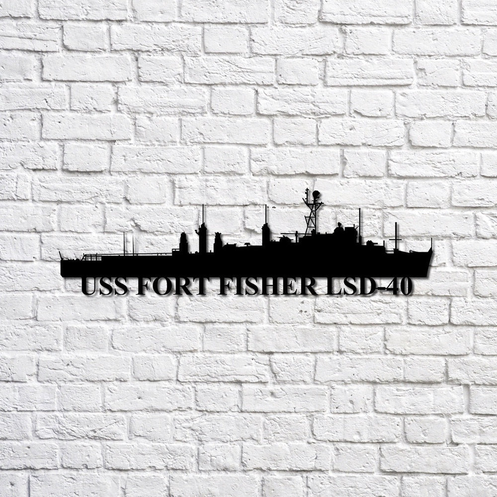 US Navy Metal Sign, Uss Fort Fisher Lsd40 Navy Ship Metal Sign, Memory Wall Metal Sign, Navy Veteran Metal Sign