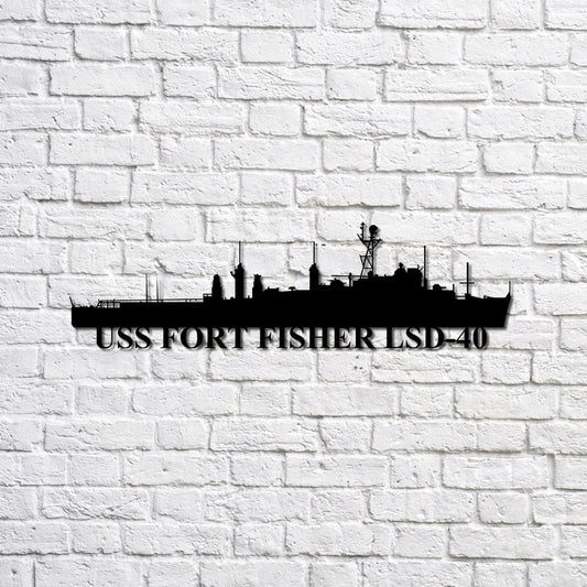 US Navy Metal Sign, Uss Fort Fisher Lsd40 Navy Ship Metal Sign, Memory Wall Metal Sign, Navy Veteran Metal Sign