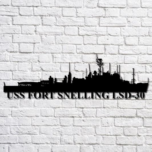 US Navy Metal Sign, Uss Fort Snelling Lsd30 Navy Ship Metal Art, Custom Us Navy Ship Cut Metal Sign, Navy Veteran Metal Sign