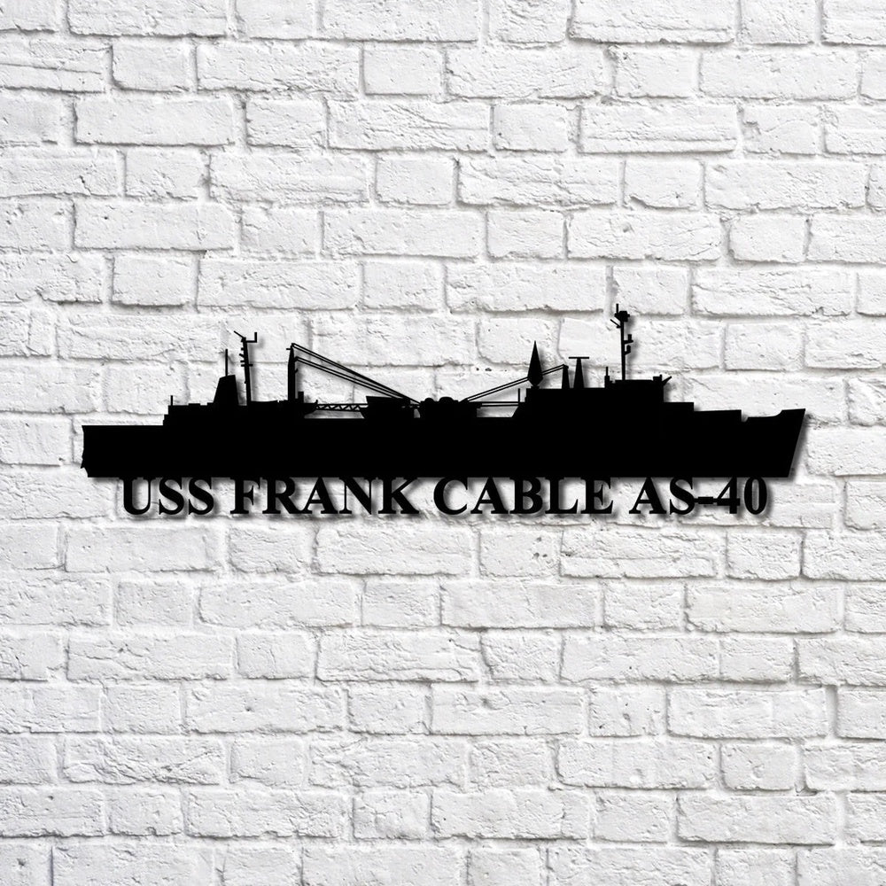 US Navy Metal Sign, Uss Frank Cable As40 Navy Ship Metal Art, Custom Us Navy Ship Cut Metal Sign, Navy Veteran Metal Sign