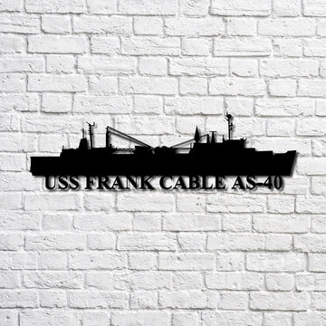 US Navy Metal Sign, Uss Frank Cable As40 Navy Ship Metal Art, Custom Us Navy Ship Cut Metal Sign, Navy Veteran Metal Sign