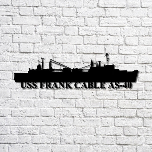 US Navy Metal Sign, Uss Frank Cable As40 Navy Ship Metal Art, Custom Us Navy Ship Cut Metal Sign, Navy Veteran Metal Sign