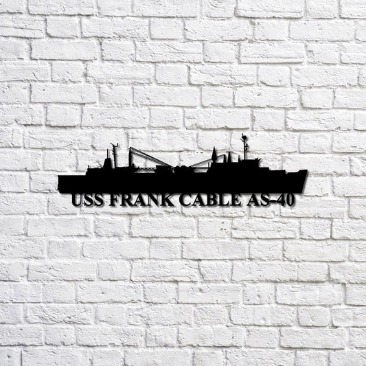 US Navy Metal Sign, Uss Frank Cable As40 Navy Ship Metal Sign, Memory Wall Metal Sign, Navy Veteran Metal Sign