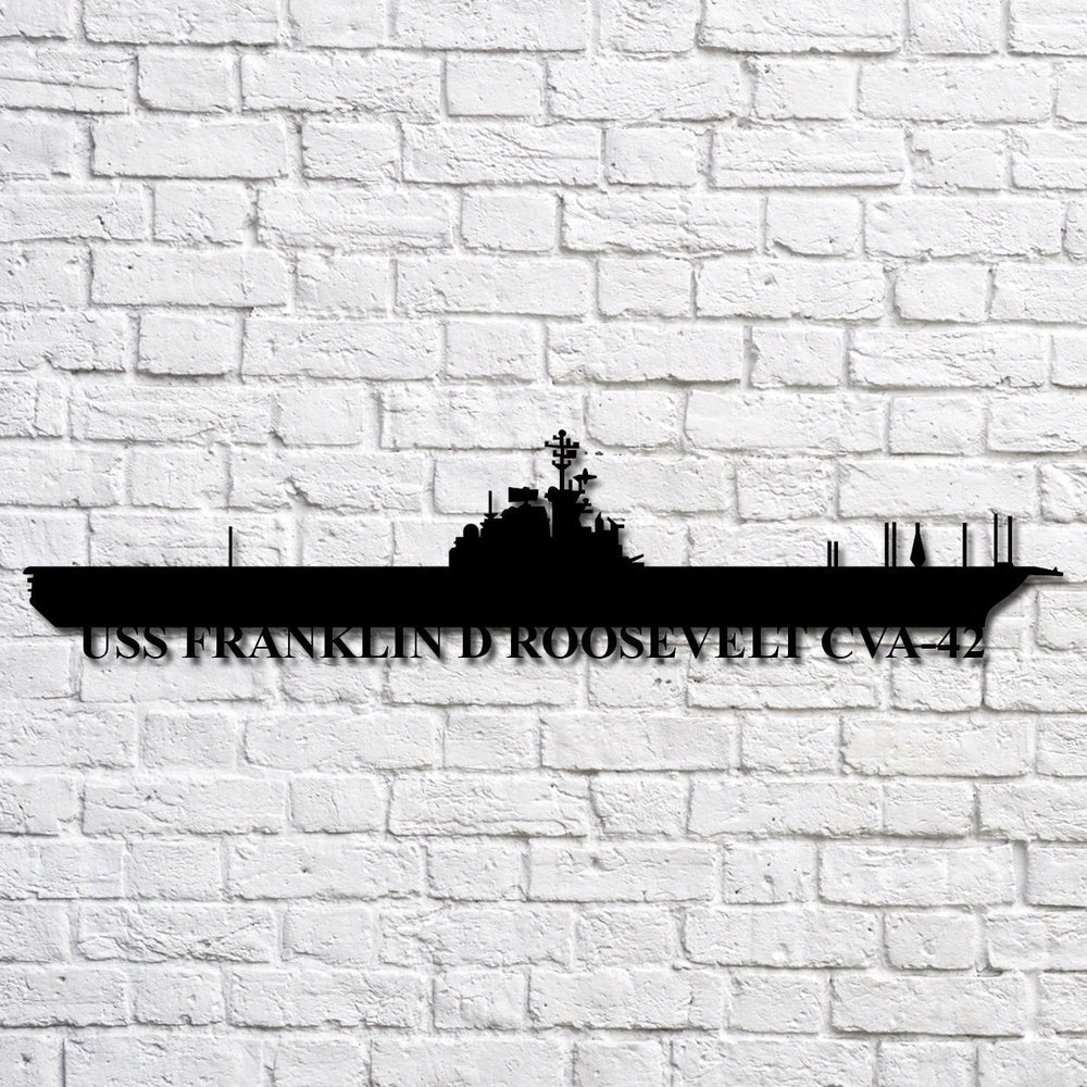US Navy Metal Sign, Uss Franklin D Roosevelt Cva42 Navy Ship Metal Art, Custom Us Navy Ship Cut Metal Sign, Navy Veteran Metal Sign