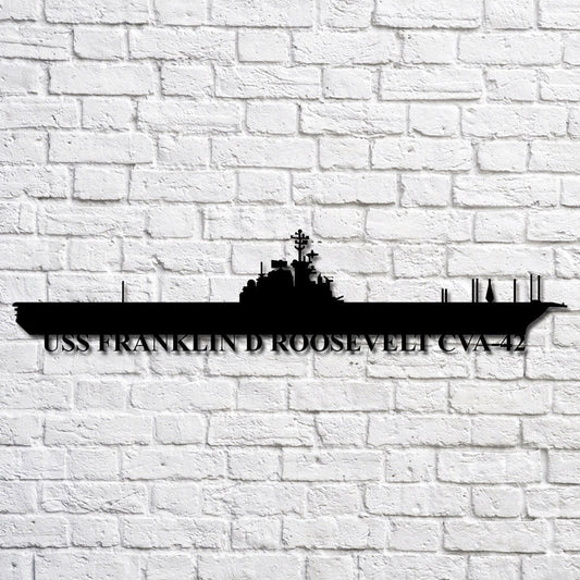 US Navy Metal Sign, Uss Franklin D Roosevelt Cva42 Navy Ship Metal Art, Custom Us Navy Ship Cut Metal Sign, Navy Veteran Metal Sign