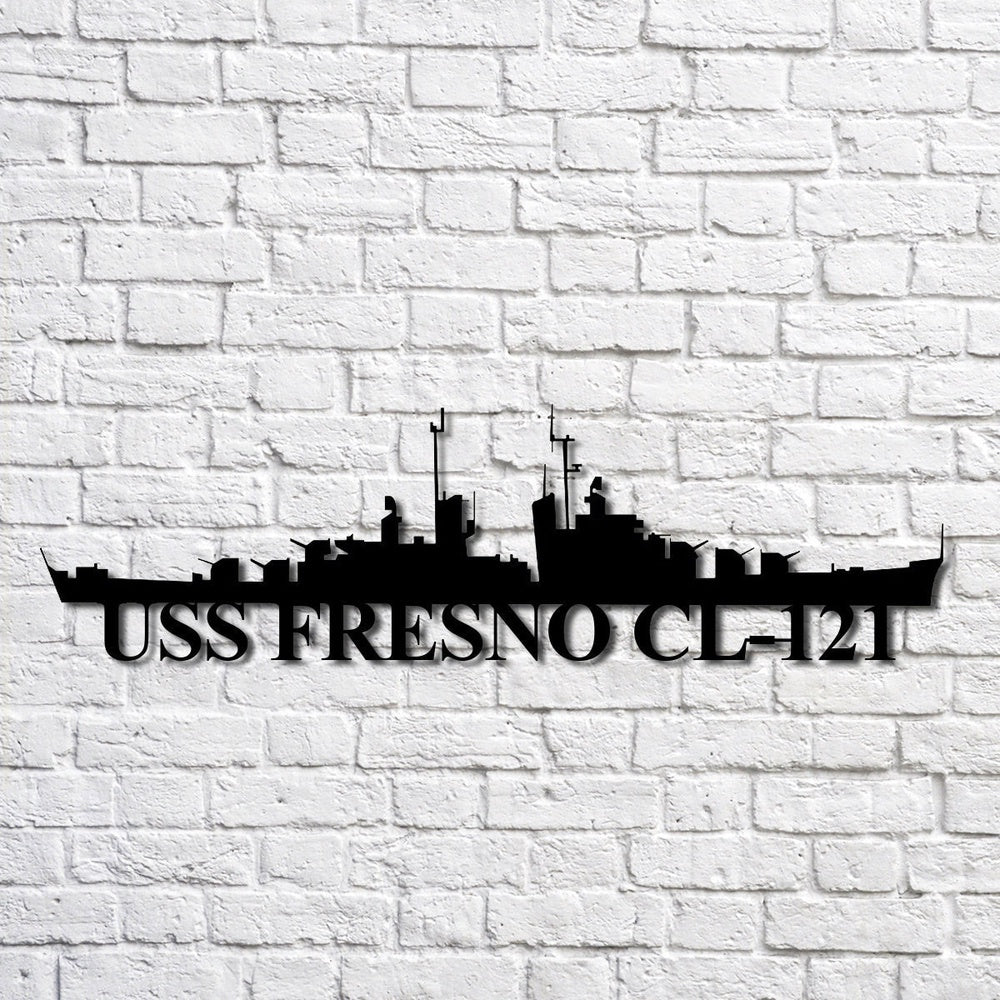 US Navy Metal Sign, Uss Fresno Cl121 Navy Ship Metal Art, Custom Us Navy Ship Cut Metal Sign, Navy Veteran Metal Sign