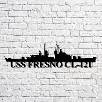 US Navy Metal Sign, Uss Fresno Cl121 Navy Ship Metal Art, Custom Us Navy Ship Cut Metal Sign, Navy Veteran Metal Sign