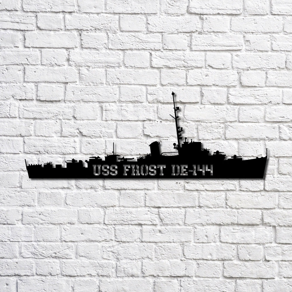 US Navy Metal Sign, Uss Frost De144 Navy Ship Metal Art, Custom Us Navy Ship Cut Metal Sign, Navy Veteran Metal Sign