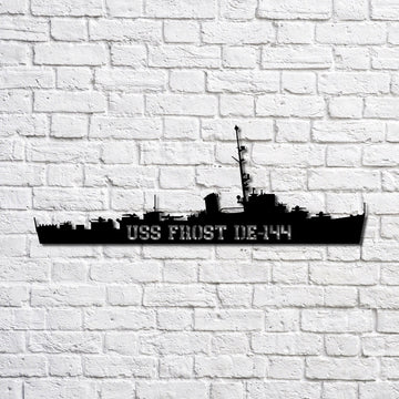 US Navy Metal Sign, Uss Frost De144 Navy Ship Metal Art, Custom Us Navy Ship Cut Metal Sign, Navy Veteran Metal Sign